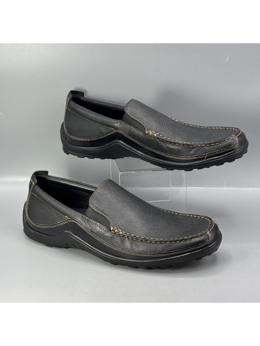 Cole Haan Loafer Shoes Leather Mens 11 Black Leather Slip On Round Toe C03557